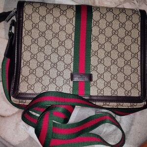 Gucci Beige and Brown Crossbody Bag - Authenticity Not Guaranteed
